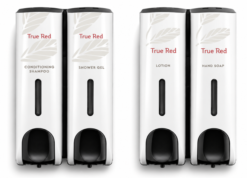 Red Roof Plus wall-mounted dispensers