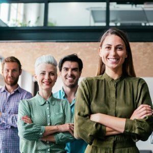 Group of people smiling