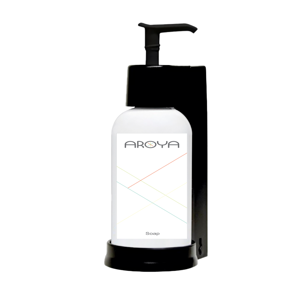 photo of aroya hand soap hotel dispenser in black