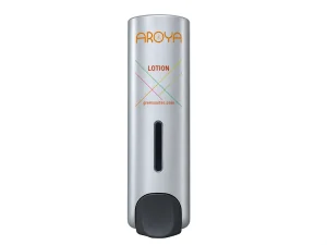 Aroya Slim Silver Finish Refillable Lotion Dispenser