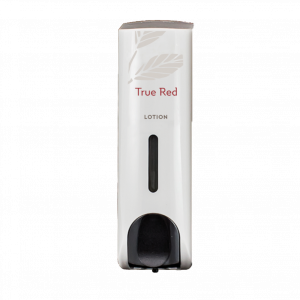 True Red Slim White Refillable Lotion Dispenser