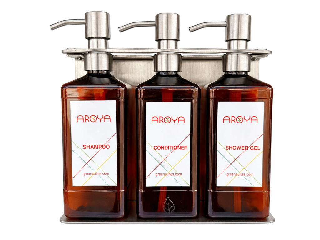 Aroya Kiff Silver 3-Chamber Refillable Hotel Dispenser