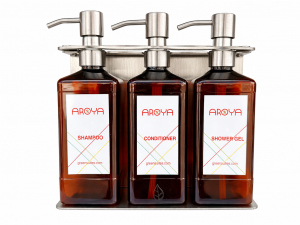 Aroya Kiff Silver 3-Chamber Refillable Hotel Dispenser