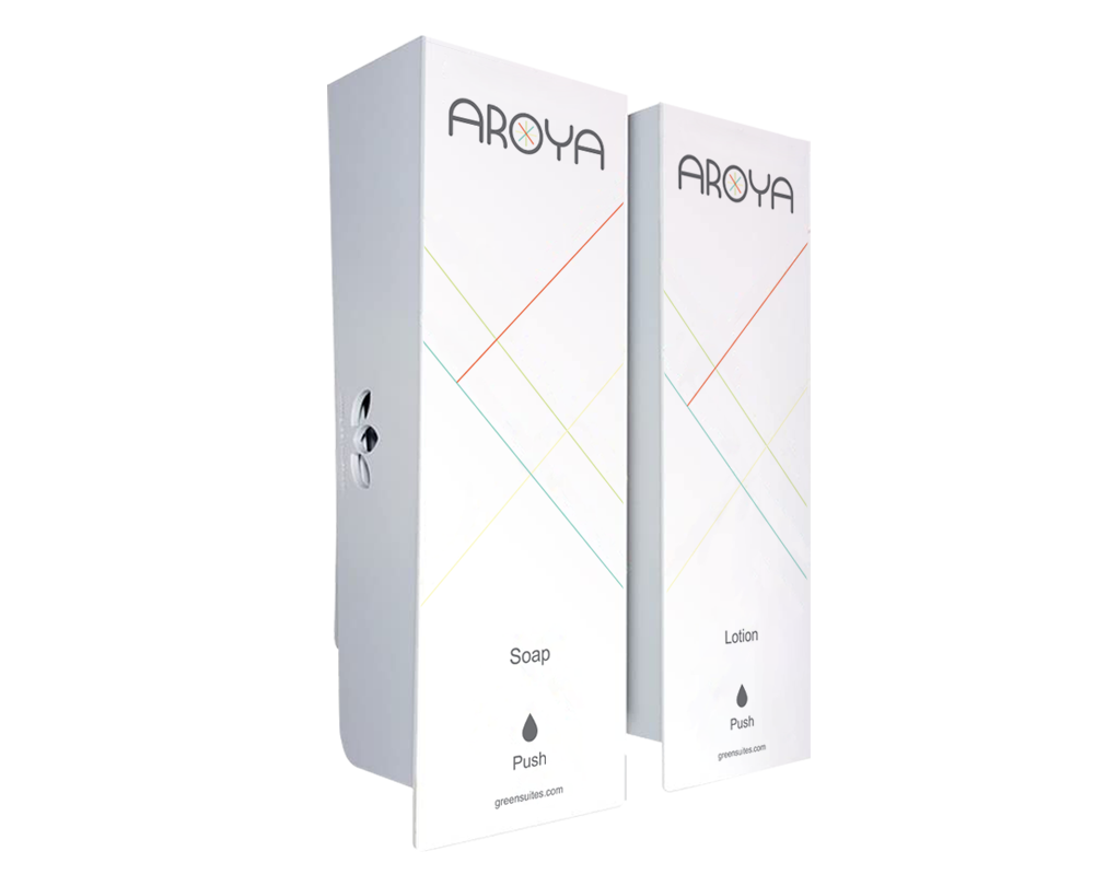 Aroya Odyssey White Hand Soap & Lotion Dispenser Set