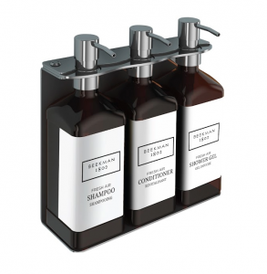 Beekman Fresh Air Kiff Silver 3-Chamber Refillable Dispenser
