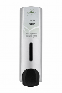 Natura Slim Silver Finish Refillable Hand Soap Dispenser