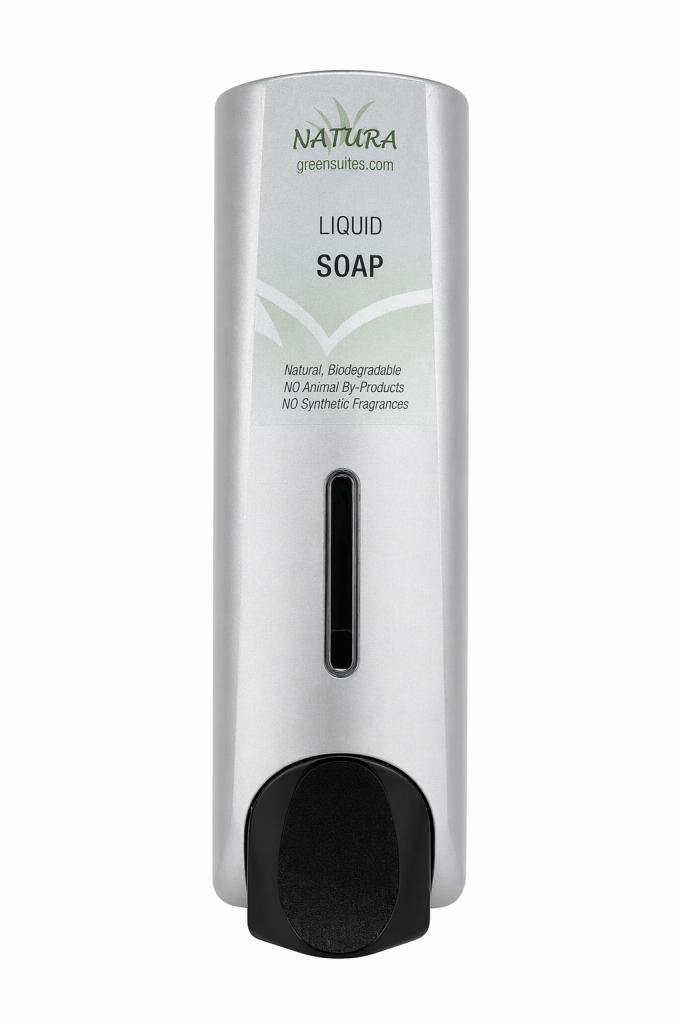 Natura Slim Silver Finish Refillable Hand Soap Dispenser