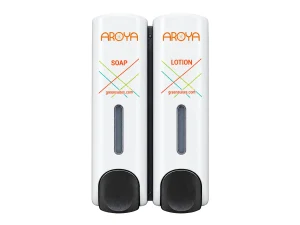 Aroya Slim White Refillable Hand Soap & Lotion Dispenser Set