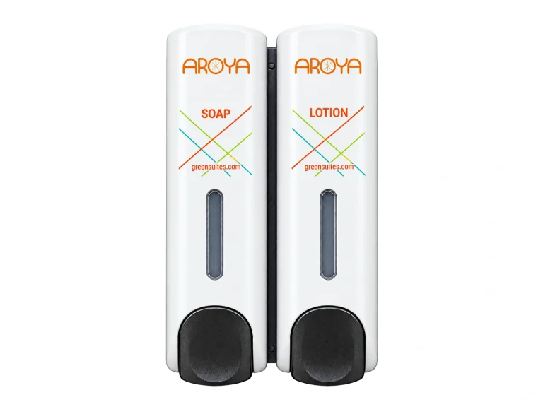 Aroya Slim White Refillable Hand Soap & Lotion Dispenser Set