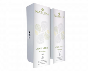 Natura Odyssey White Hand Soap & Lotion Refillable Dispenser Set
