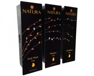 Natura Odyssey Black Shower (Shampoo, Conditioner, Shower Gel) Refillable Dispenser
