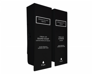 Beekman Fresh Air Odyssey Black Hand Soap & Lotion Refillable Dispenser Set