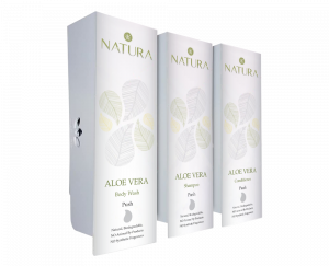 Natura Odyssey White Trio (Shampoo, Conditioner, Shower Gel) Refillable Dispenser Set