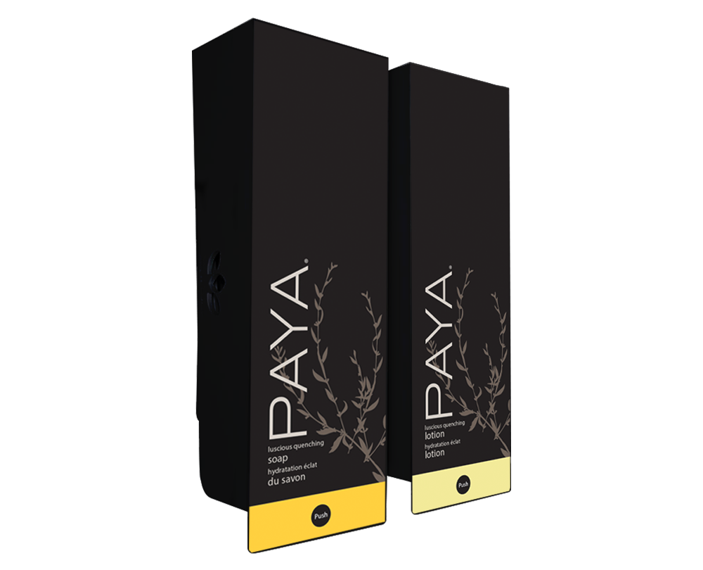 Paya Odyssey Black Hand Soap & Lotion Refillable Dispenser Set