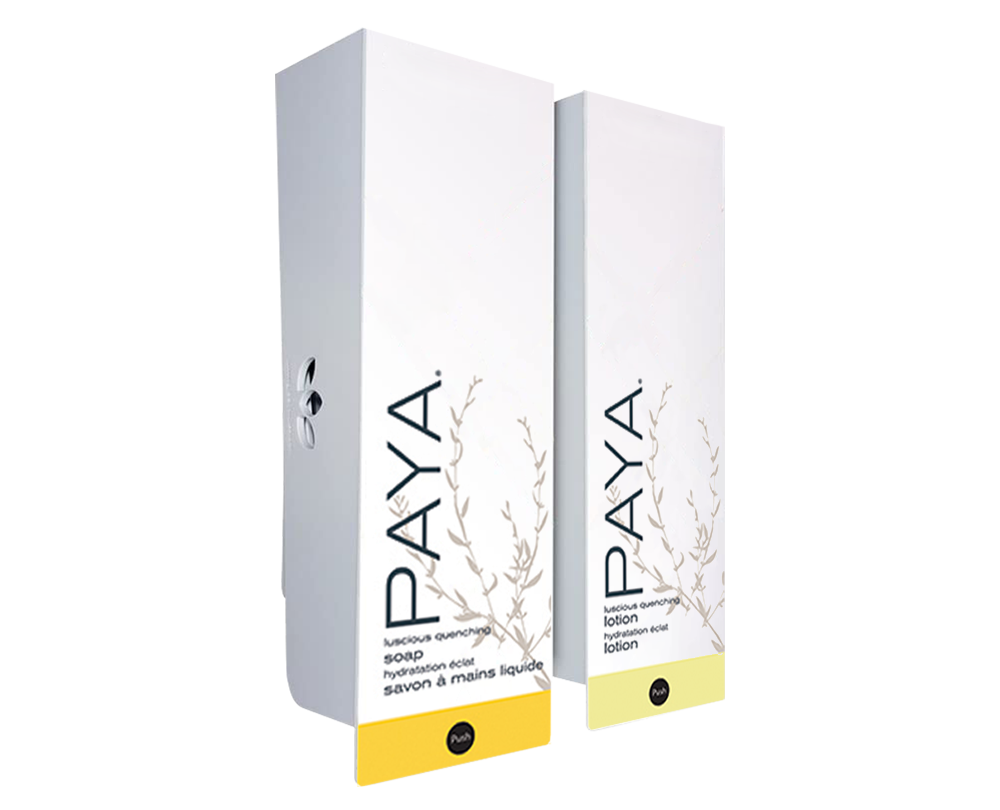 Paya Odyssey White Hand Soap & Lotion Refillable Dispenser Set