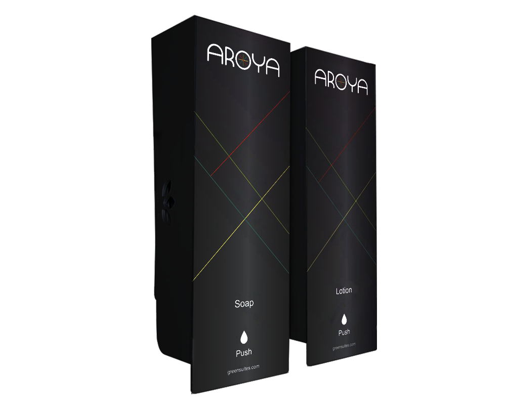 Aroya Odyssey Black Hand Soap & Lotion Dispenser Set
