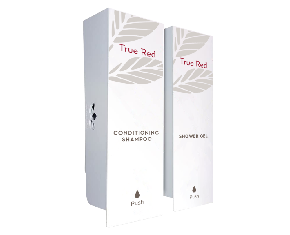 True Red Odyssey White Conditioning Shampoo & Shower Gel Refillable Dispenser Set