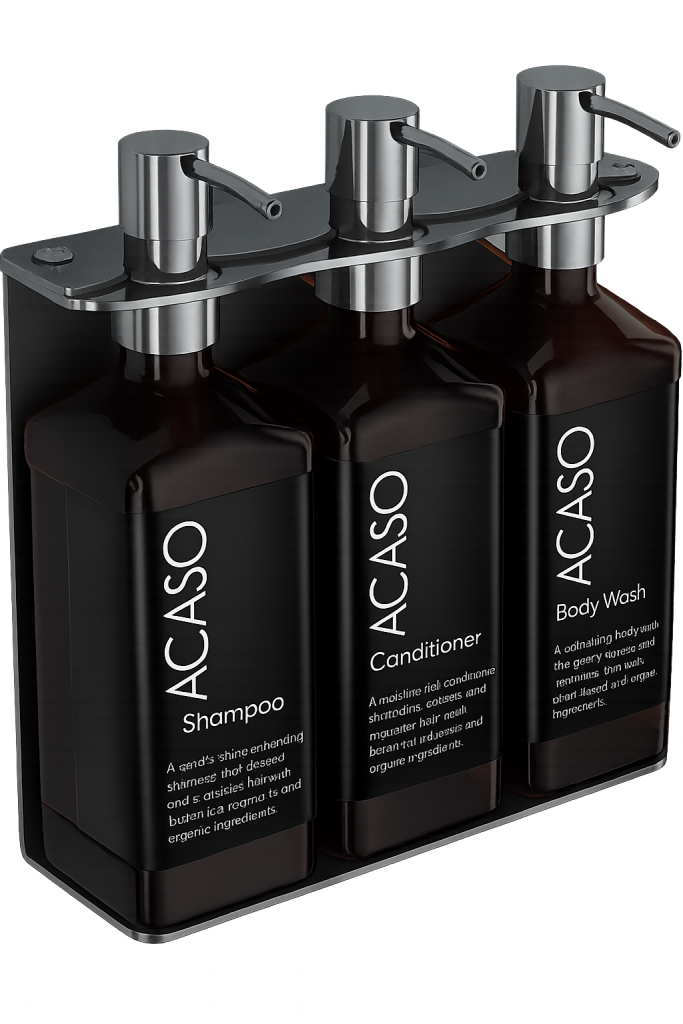 Acaso Kiff Black 3 Chamber Refillable Dispenser
