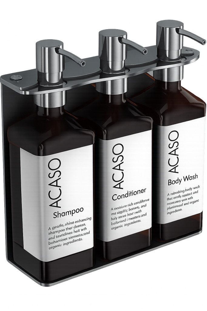 Acaso Kiff White 3 Chamber Refillable Dispenser