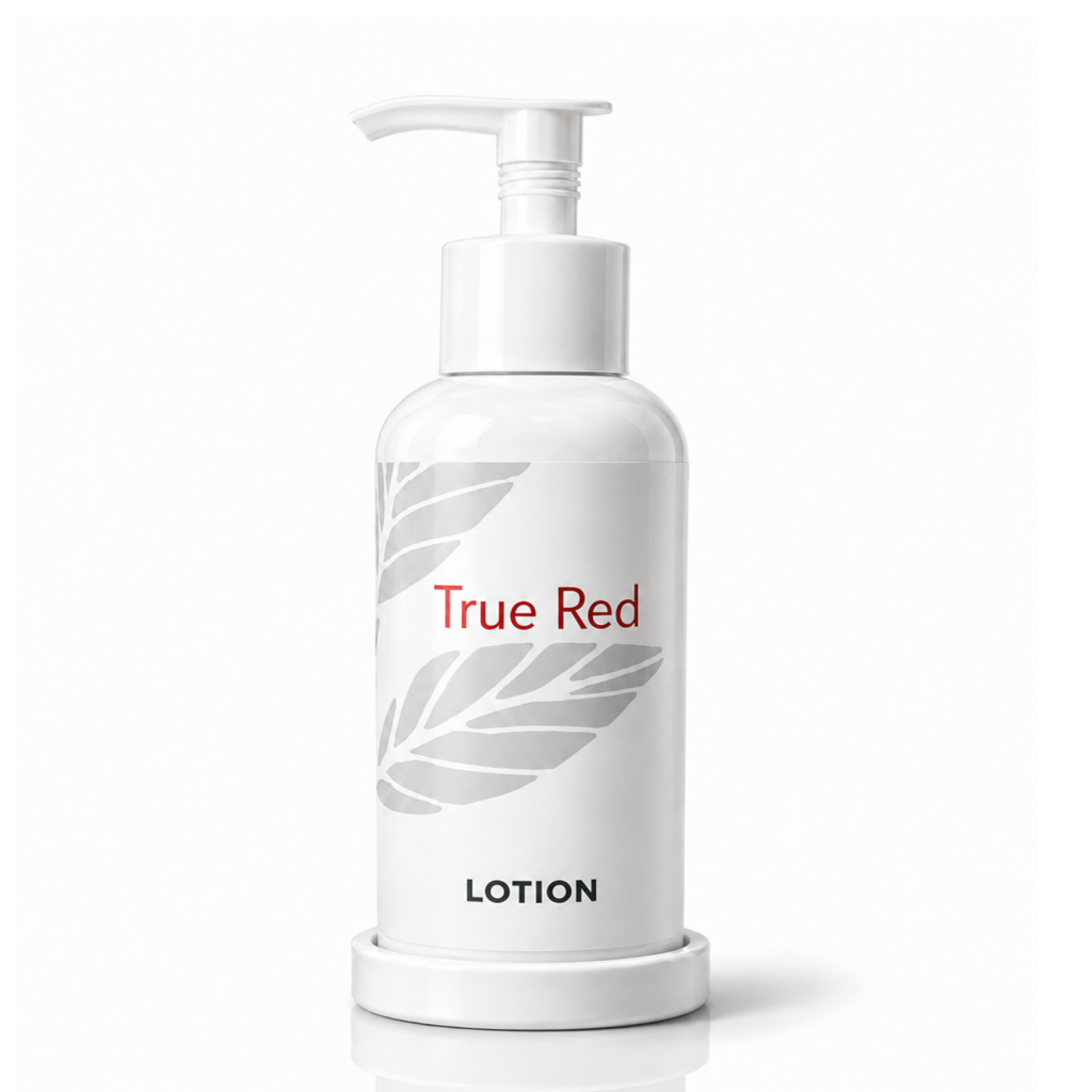True Red Pump+ White Lotion Dispenser