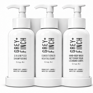 Grey + Finch Pump+ trio (Shampoo, Conditioner & Body Wash) Refillable Dispenser Set